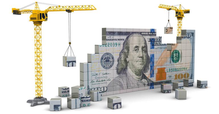 construction crane building money