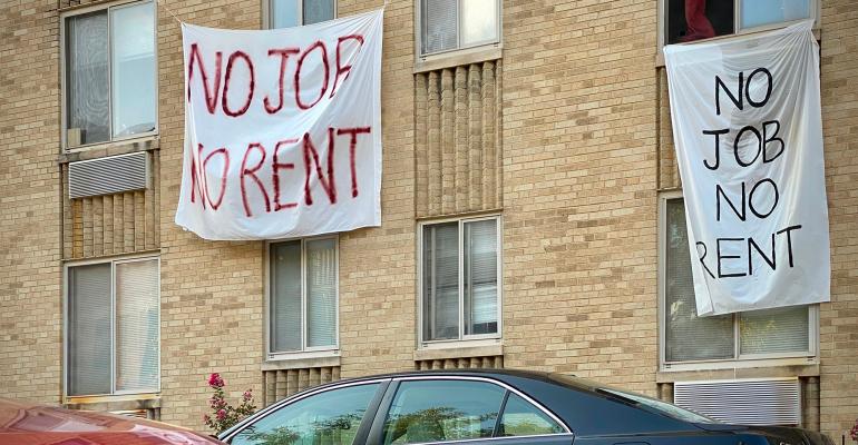 cancel rent eviction banners