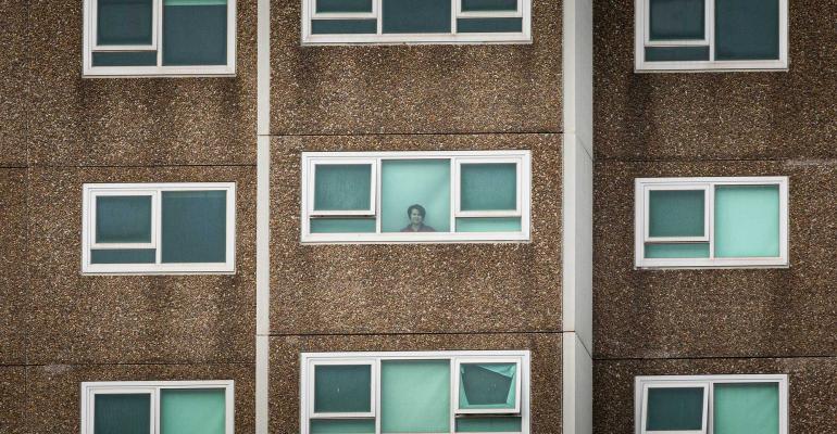 apartment building windows