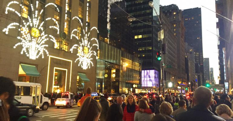 Shoppers in the city.