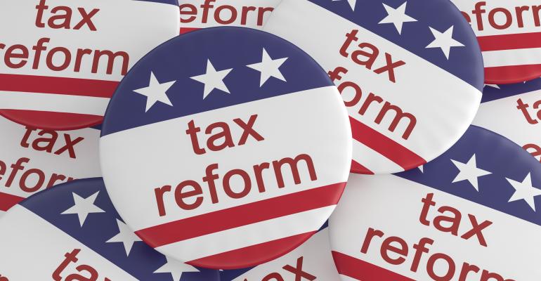 tax reform USA flag buttons