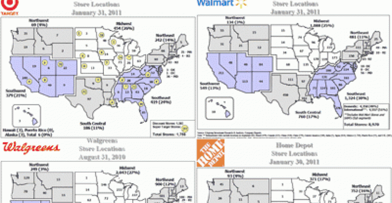 Geographic Footprint of America&#039;s Largest Retailers (Monday&#039;s News &amp; Notes)